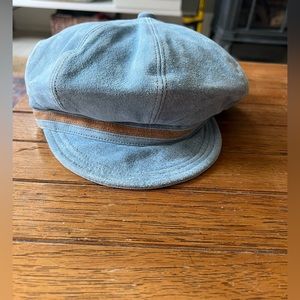 Y2K Liz Claiborne Newsboy Cap Powder blue Suede